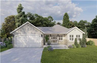 5-Bedroom, 1570 Sq Ft Traditional Home Plan - 187-1027 - Main Exterior