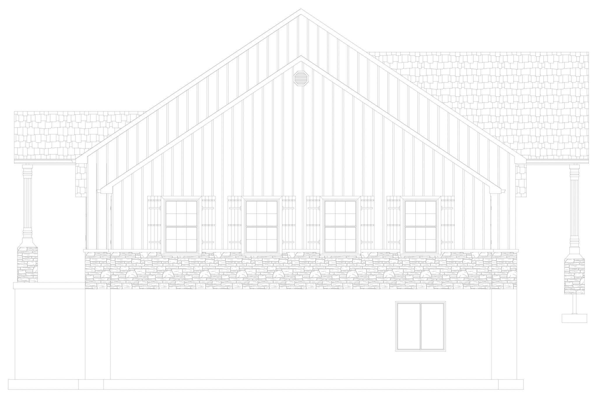 Home Plan Right Elevation of this 4-Bedroom,2155 Sq Ft Plan -187-1028