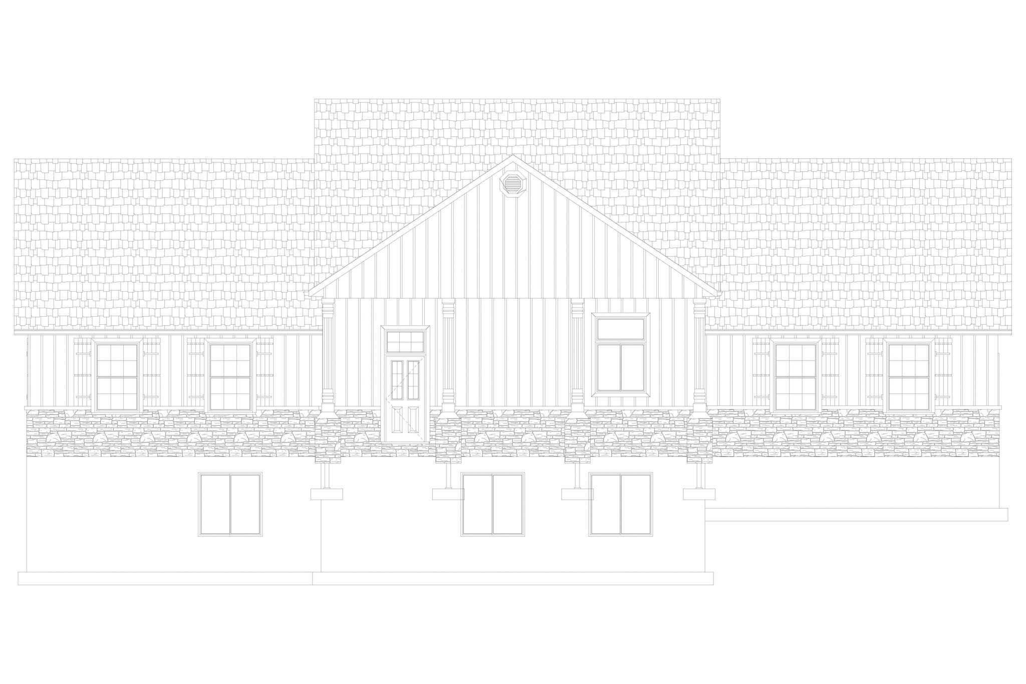 Home Plan Rear Elevation of this 4-Bedroom,2155 Sq Ft Plan -187-1028