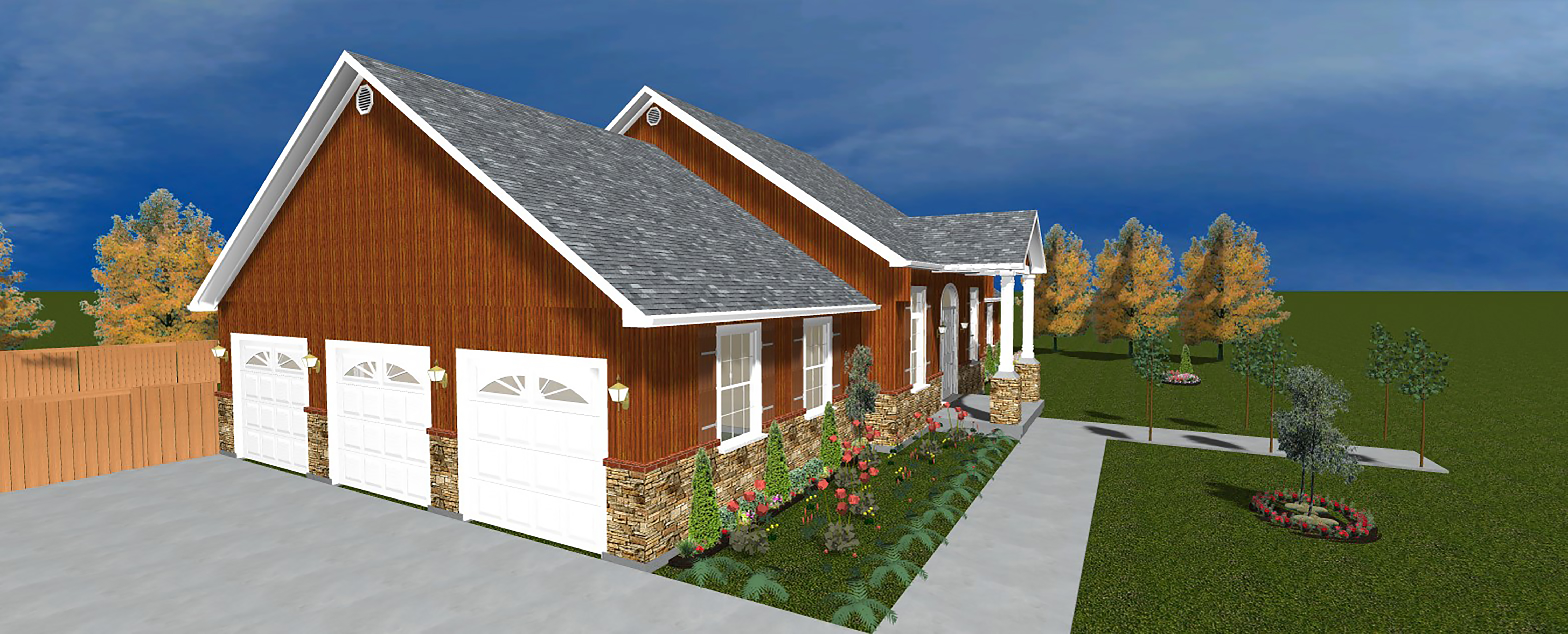 Front View of this 4-Bedroom, 2155 Sq Ft Plan - 187-1028