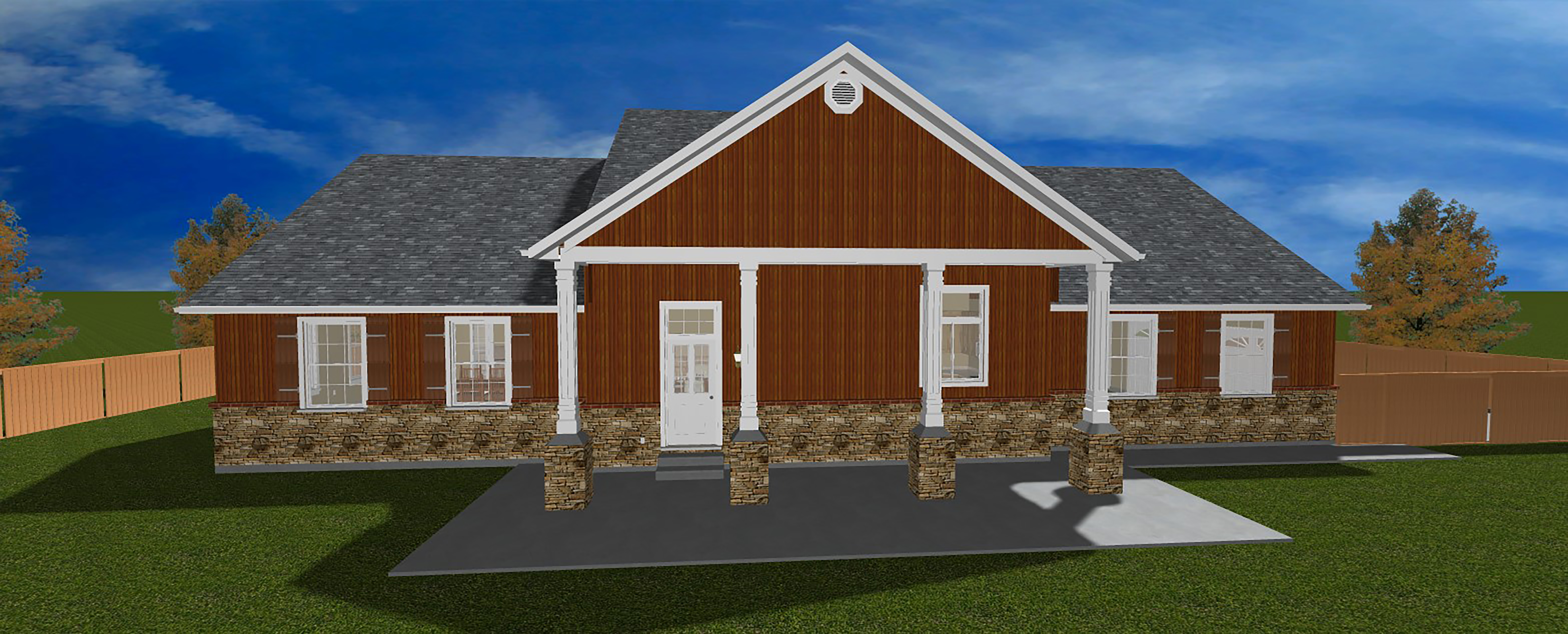 Front View of this 4-Bedroom, 2155 Sq Ft Plan - 187-1028