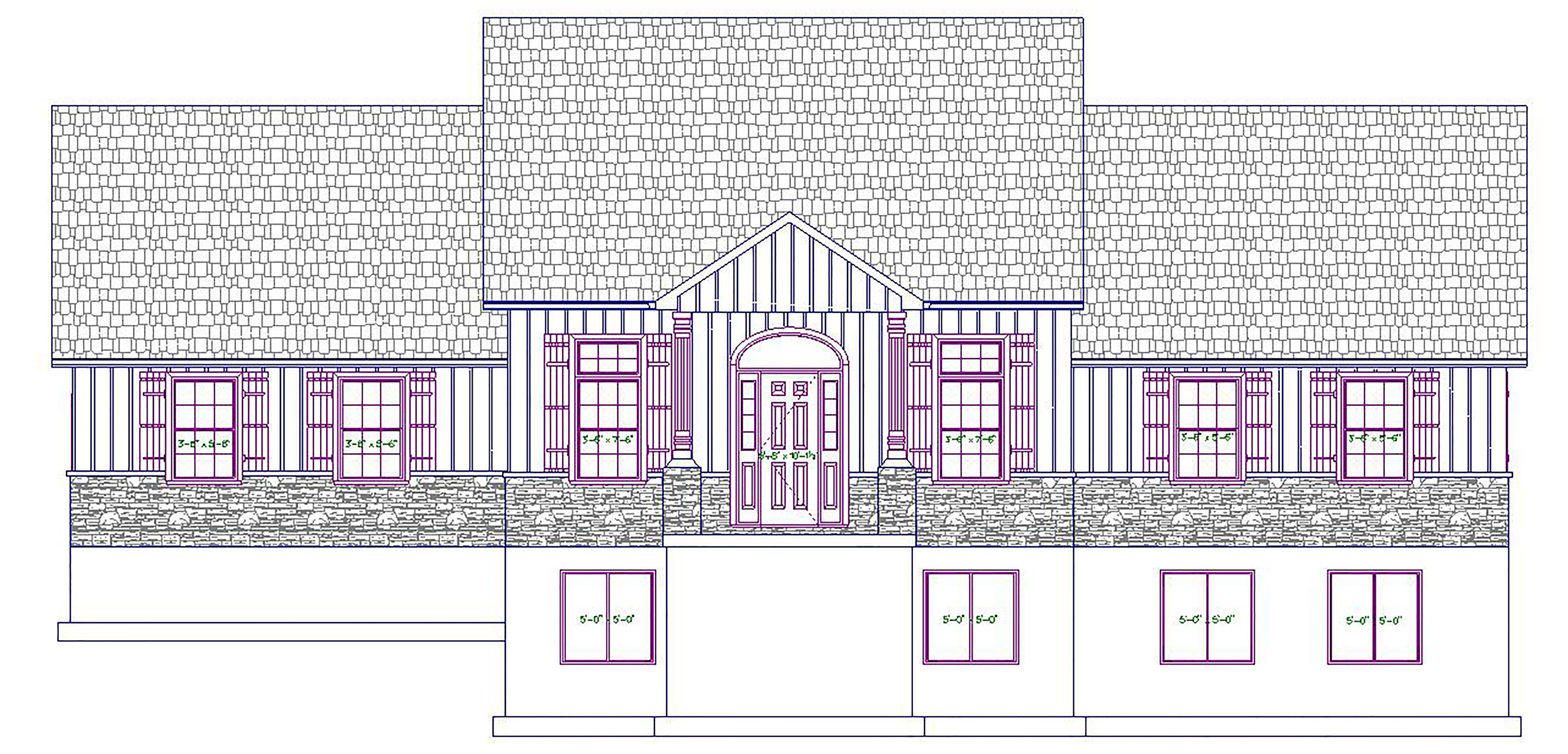 Home Plan Front Elevation of this 4-Bedroom,2155 Sq Ft Plan -187-1028