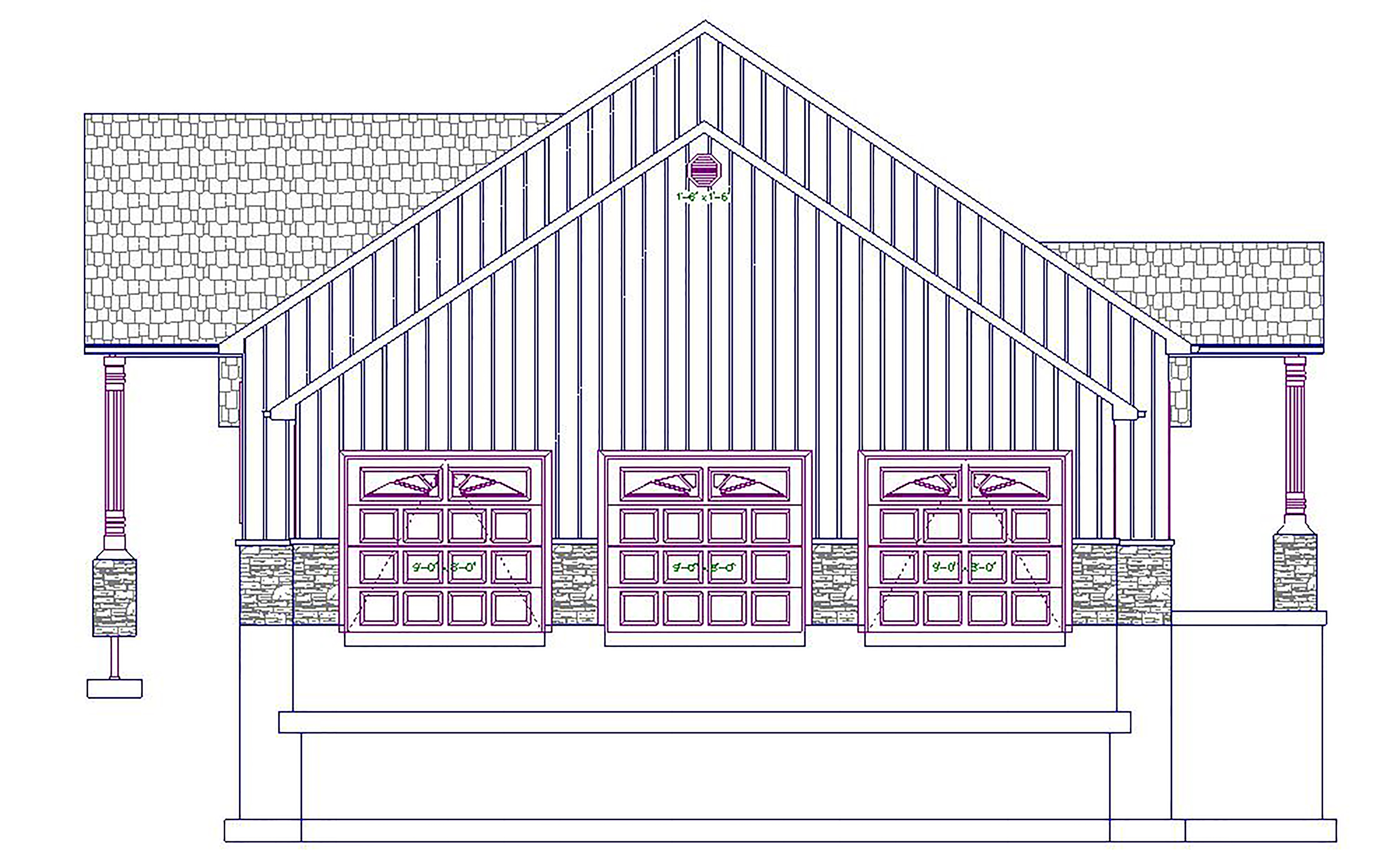 Home Plan Left Elevation of this 4-Bedroom,2155 Sq Ft Plan -187-1028