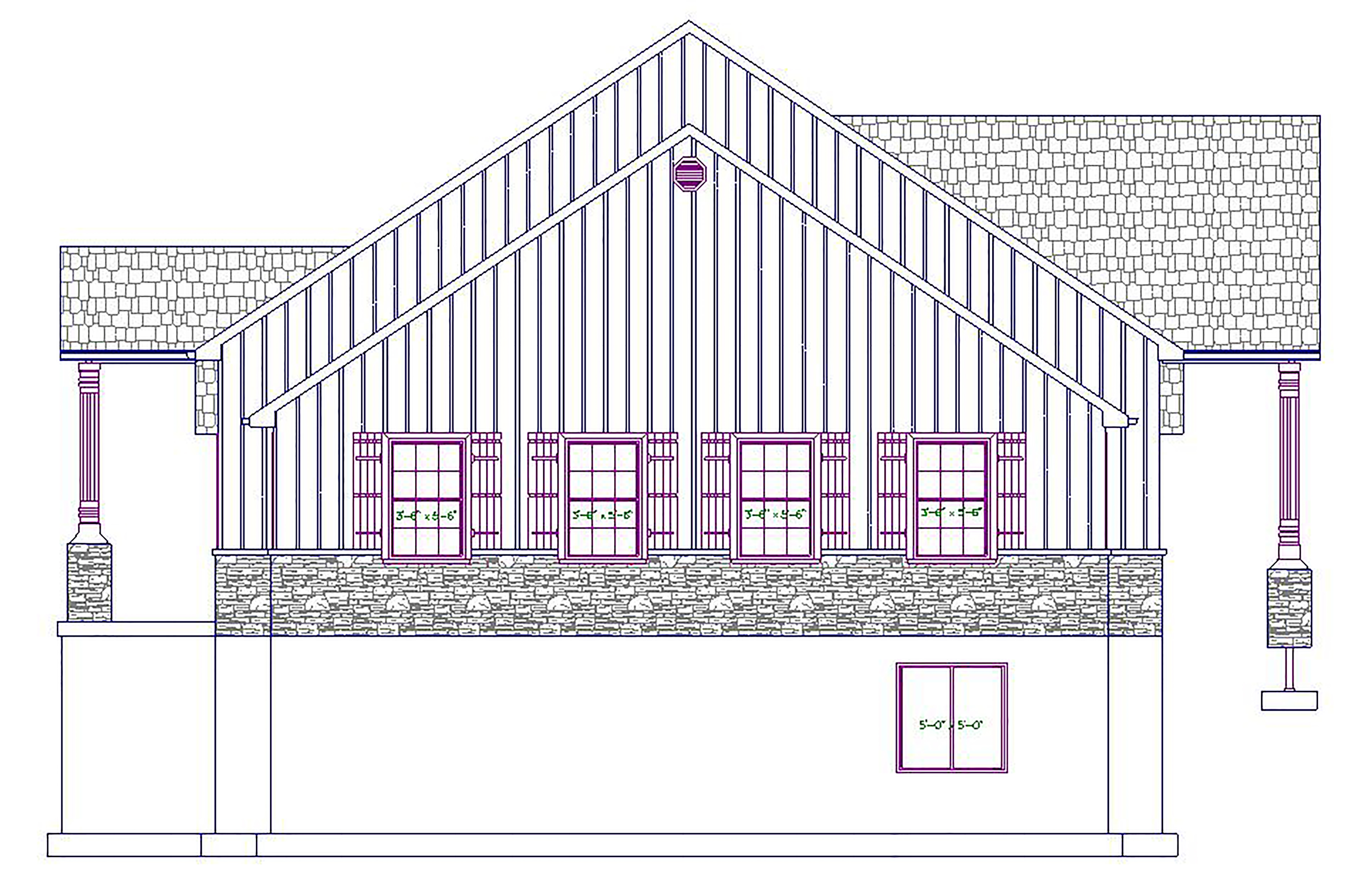Home Plan Right Elevation of this 4-Bedroom,2155 Sq Ft Plan -187-1028