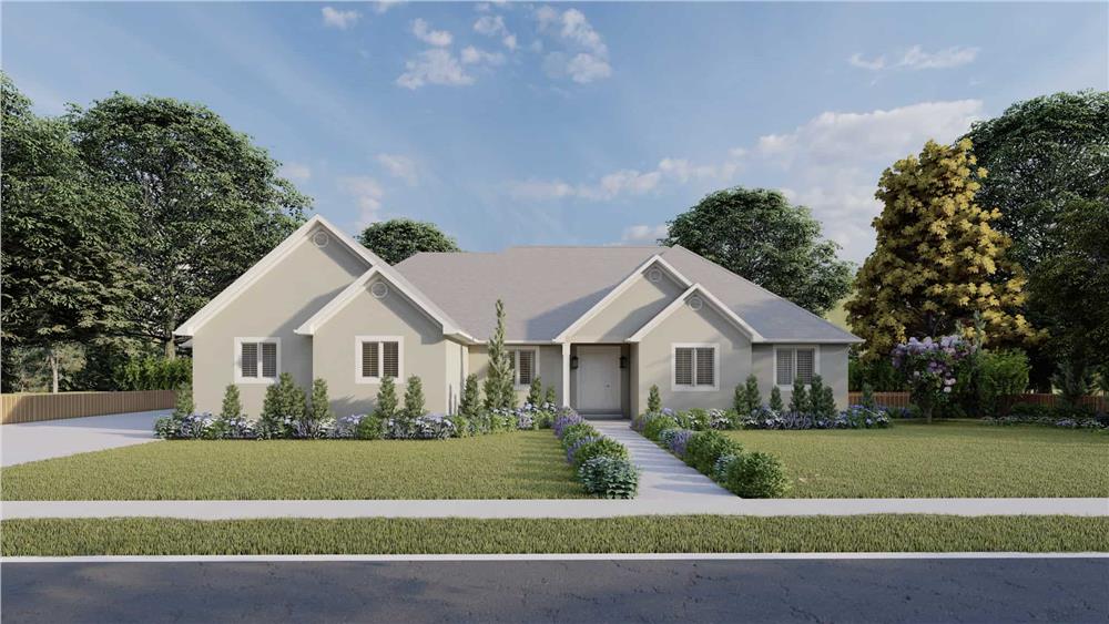 The Plan Collection: Front Elevation of Traditional House # 187-1031