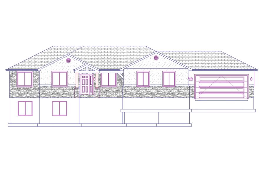 Home Plan Front Elevation of this 6-Bedroom,1595 Sq Ft Plan -187-1069