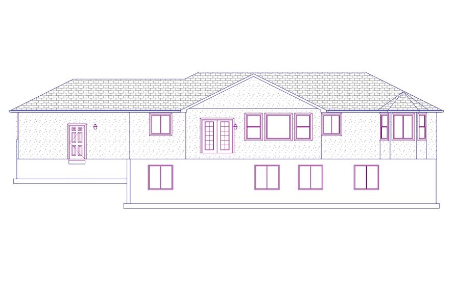 Home Plan Rear Elevation of this 6-Bedroom,1595 Sq Ft Plan -187-1069