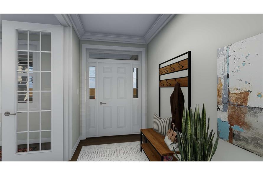 187-1072: Home Plan Rendering-Entry Hall: Foyer