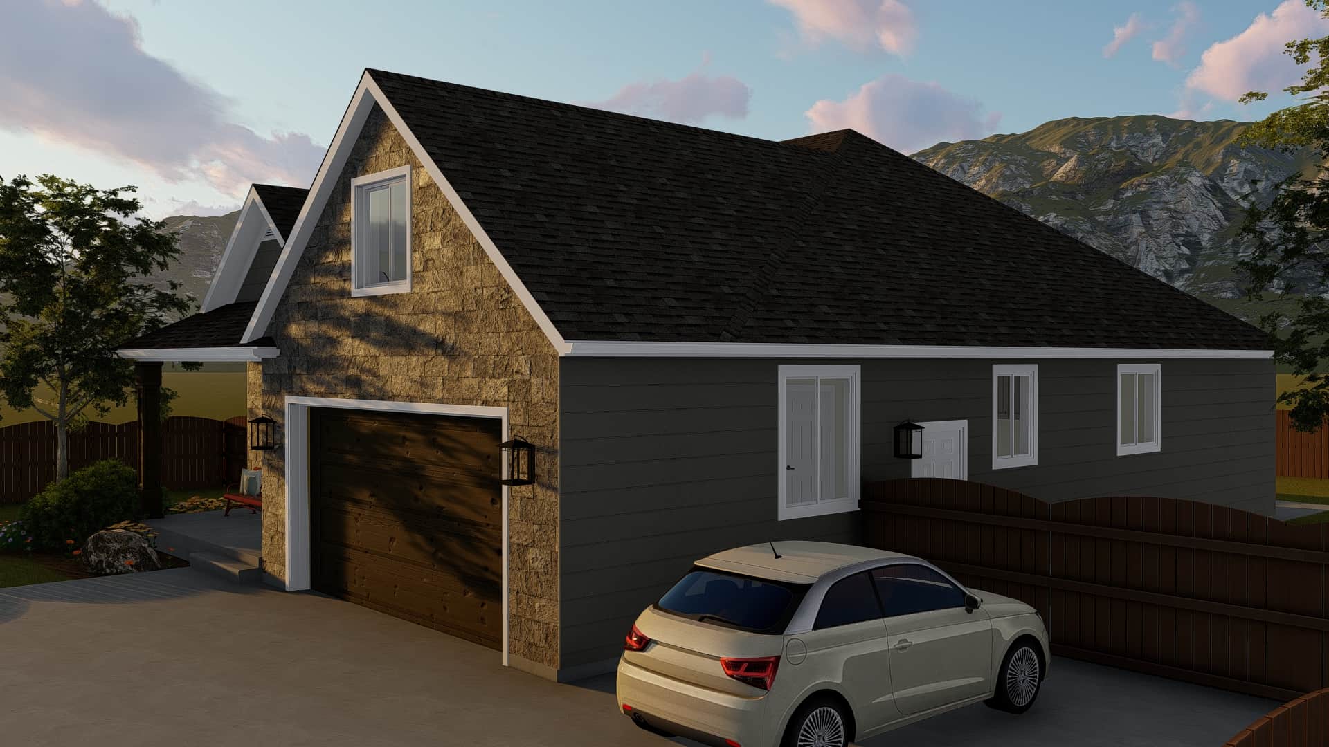 Right Side View of this 5-Bedroom, 1898 Sq Ft Plan - 187-1135