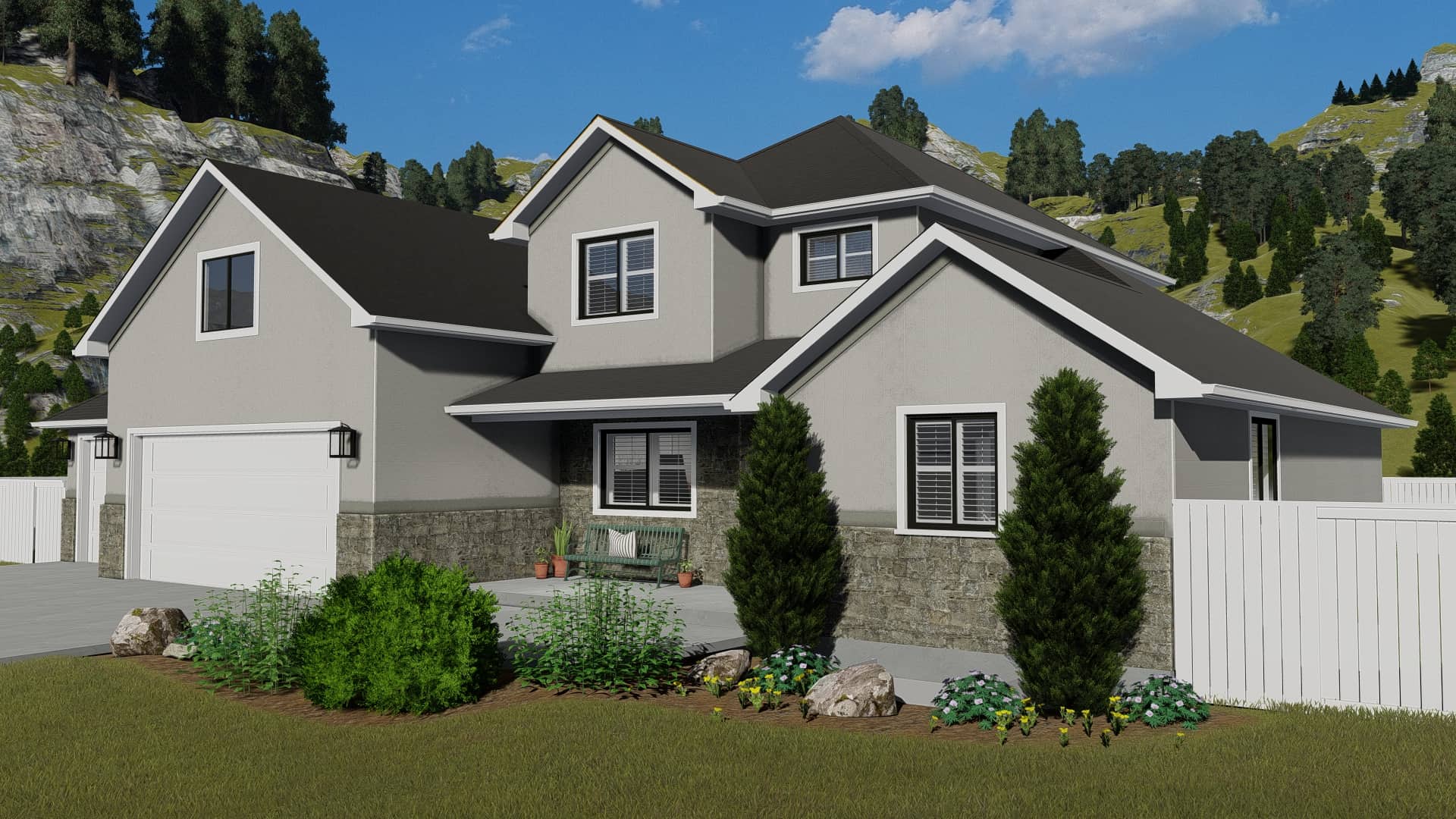 Right Side View of this 6-Bedroom, 2591 Sq Ft Plan - 187-1139