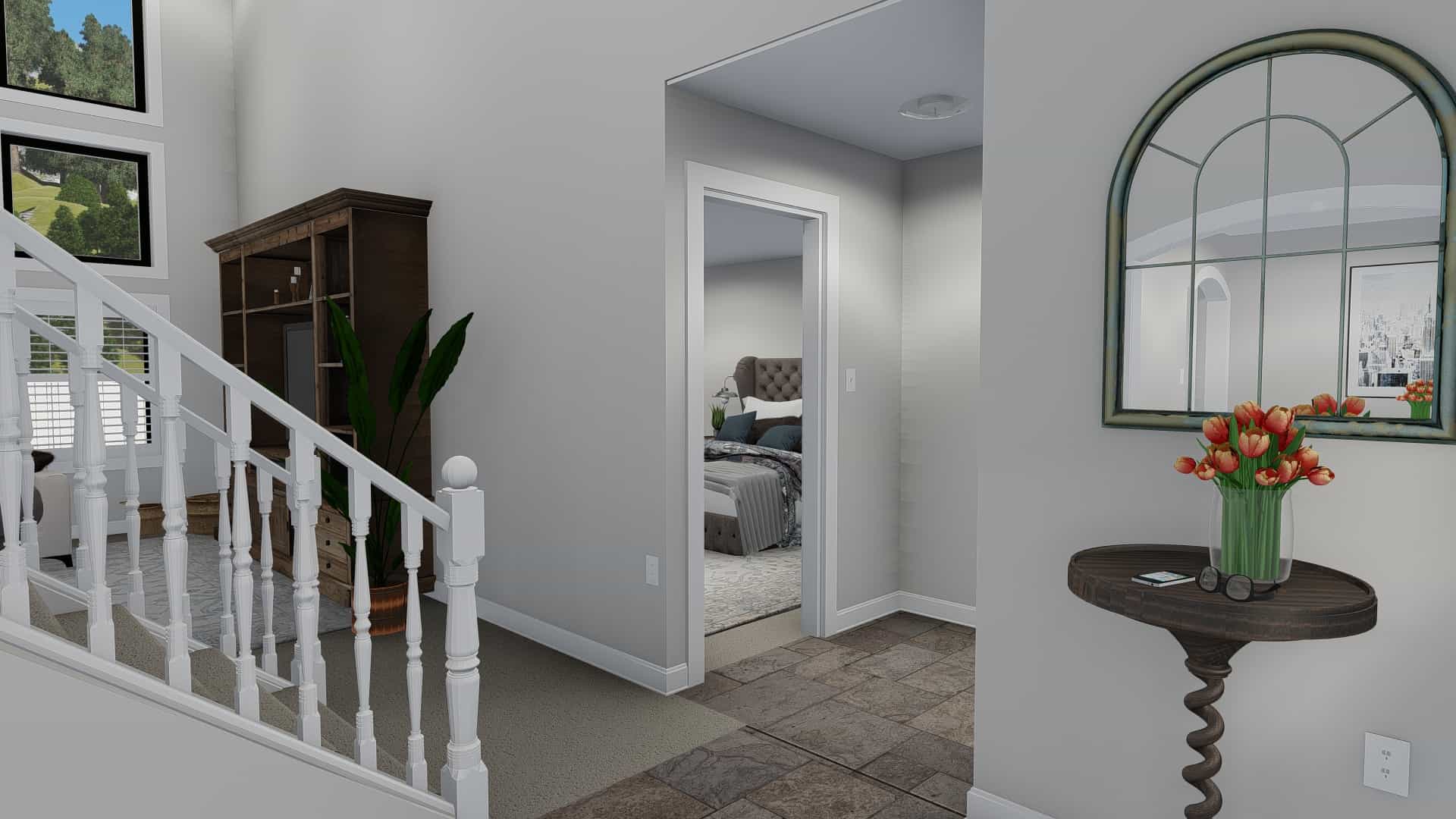 Entry Hall: Staircase of this 6-Bedroom, 2591 Sq Ft Plan - 187-1139