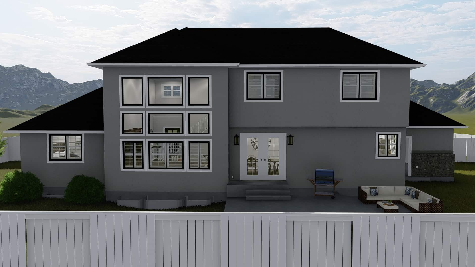 Rear View of this 6-Bedroom, 2591 Sq Ft Plan - 187-1139