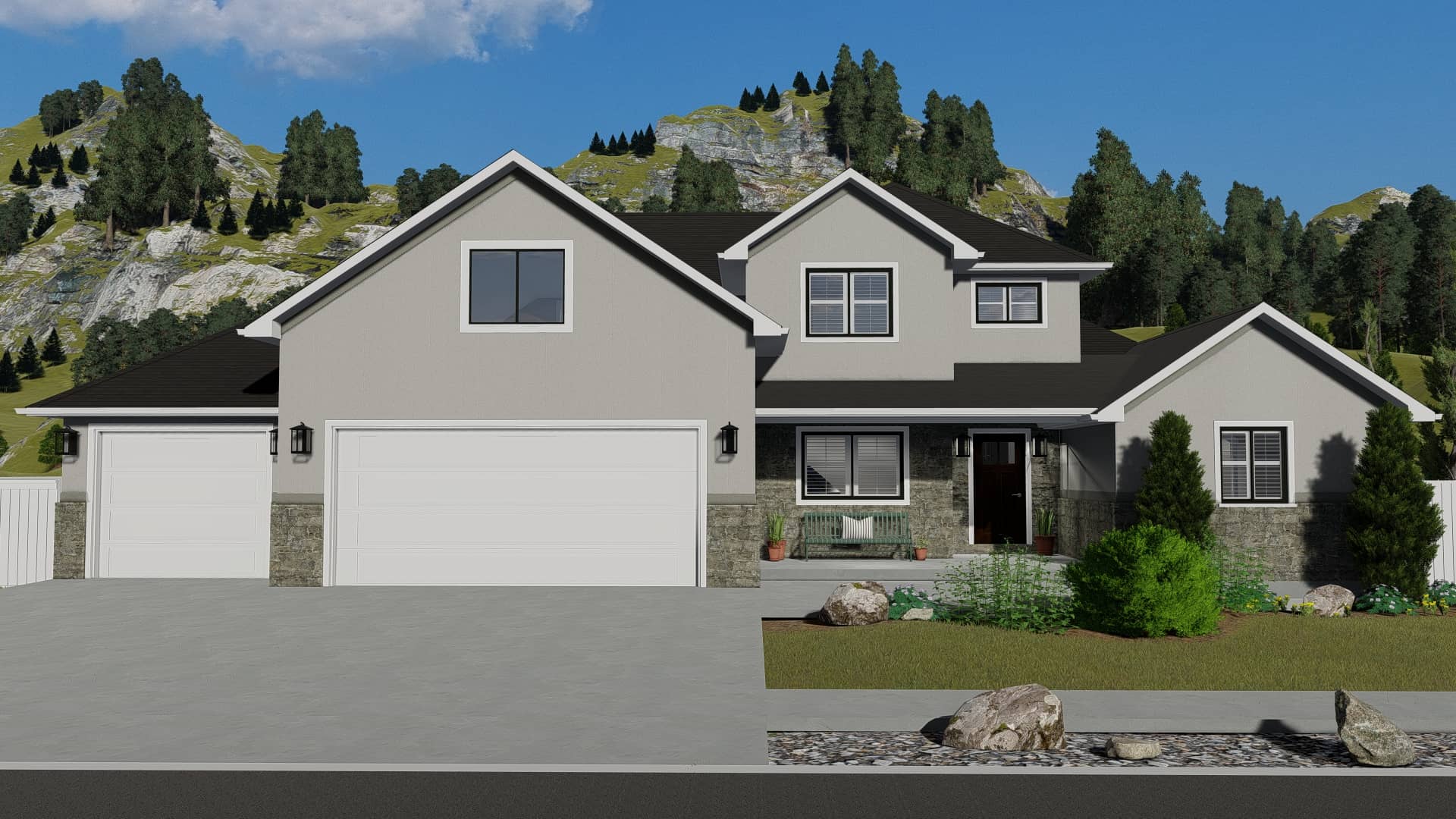 Front elevation of Farmhouse home (ThePlanCollection: House Plan #187-1139)