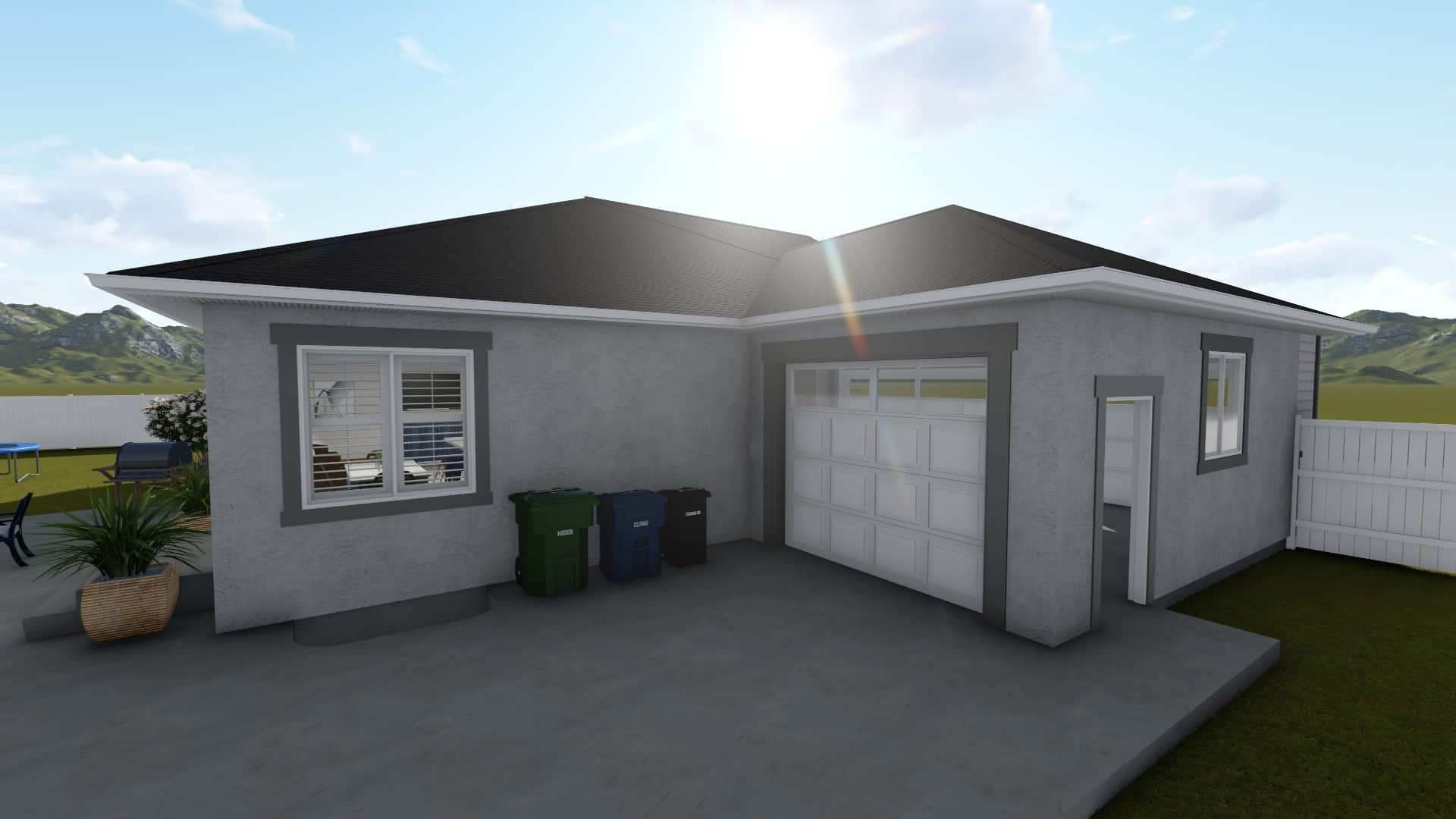 Rear View of this 5-Bedroom, 1493 Sq Ft Plan - 187-1145