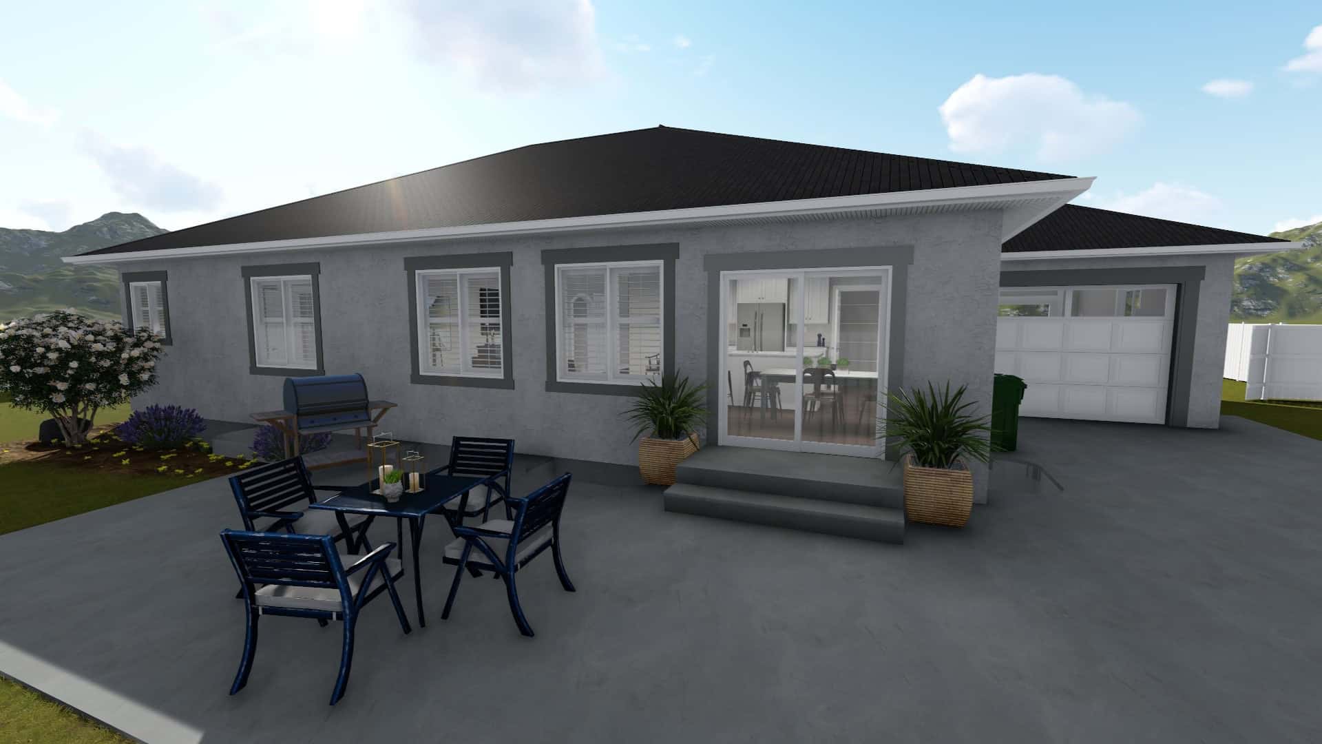 Rear View of this 5-Bedroom, 1493 Sq Ft Plan - 187-1145