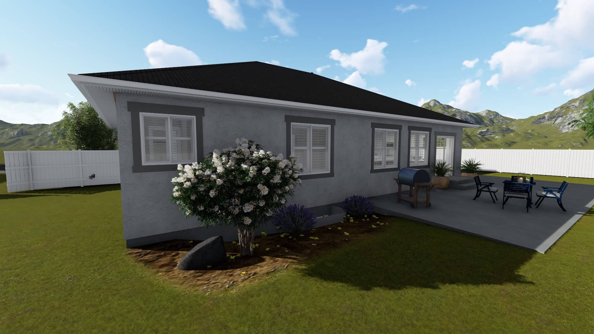 Rear View of this 5-Bedroom, 1493 Sq Ft Plan - 187-1145