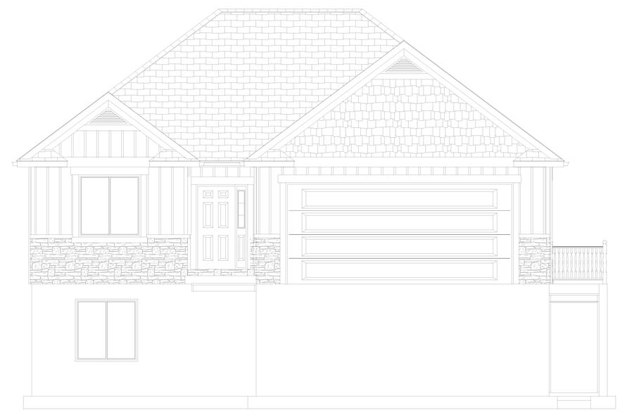 Home Plan Front Elevation of this 7-Bedroom,1635 Sq Ft Plan -187-1149