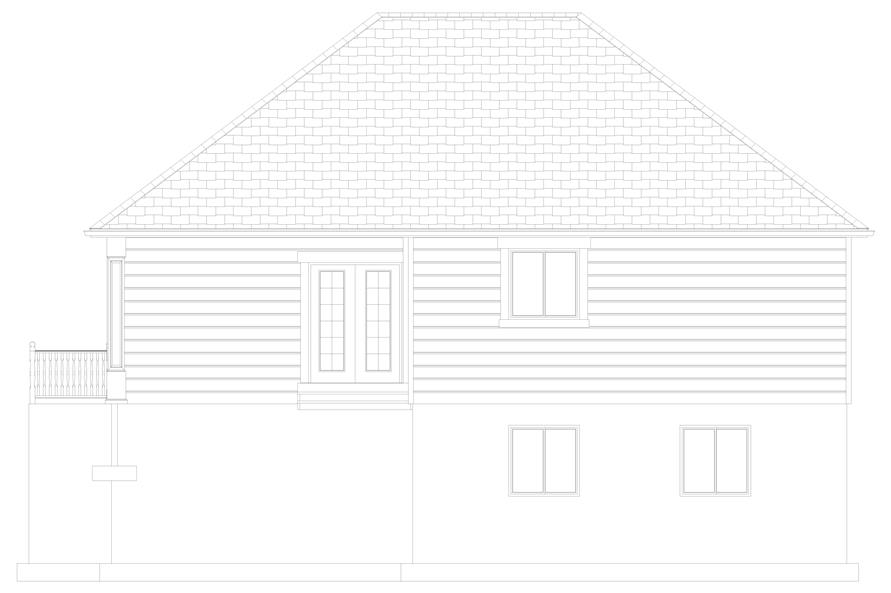 Home Plan Rear Elevation of this 7-Bedroom,1635 Sq Ft Plan -187-1149