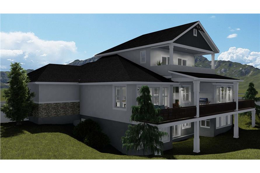 Side View of this 3-Bedroom, 2920 Sq Ft Plan - 187-1154
