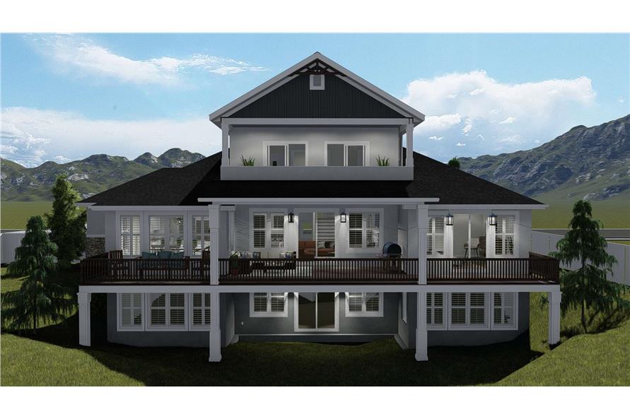 Rear View of this 3-Bedroom, 2920 Sq Ft Plan - 187-1154