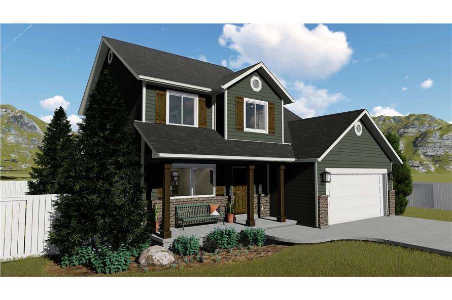 Left Side View of this 3-Bedroom,1621 Sq Ft Plan -1621