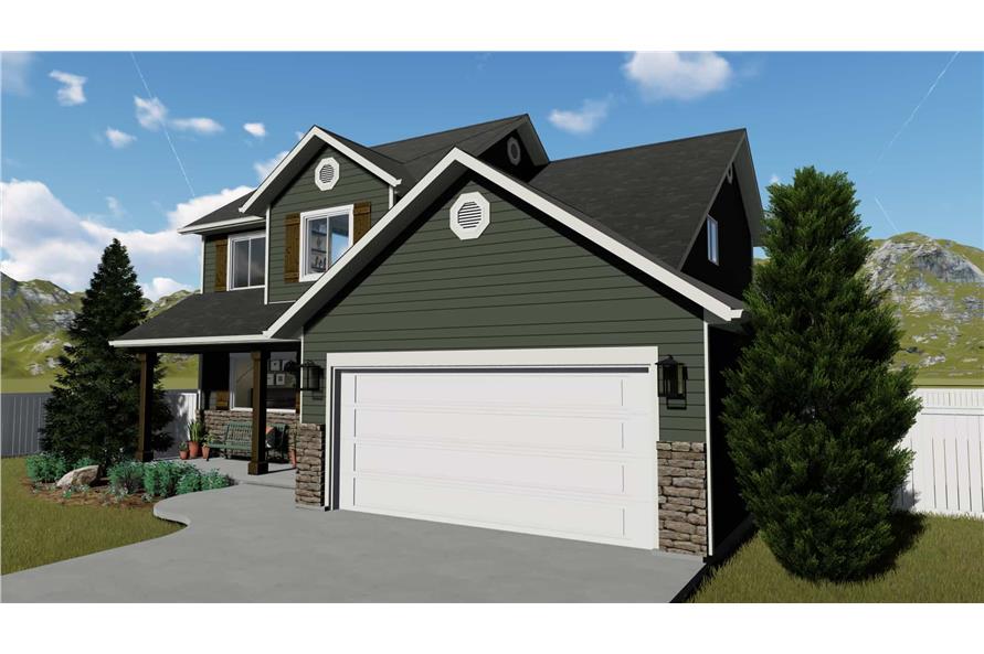 Right Side View of this 3-Bedroom,1621 Sq Ft Plan -1621