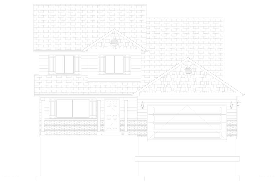 Home Plan Front Elevation of this 3-Bedroom,1621 Sq Ft Plan -187-1158