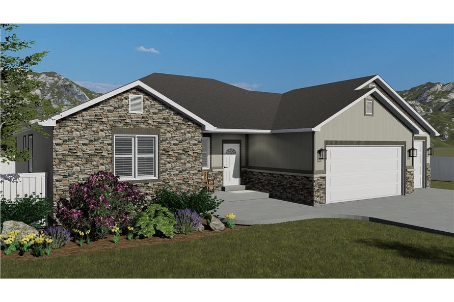 Front View of this 3-Bedroom, 1972 Sq Ft Plan - 187-1160