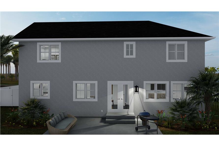 Rear View of this 3-Bedroom, 1827 Sq Ft Plan - 187-1161