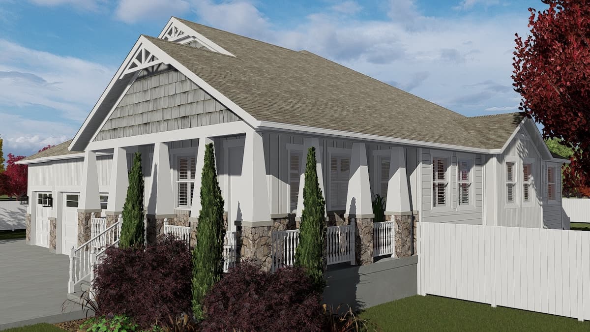 Right Side View of this 3-Bedroom, 2244 Sq Ft Plan - 187-1163