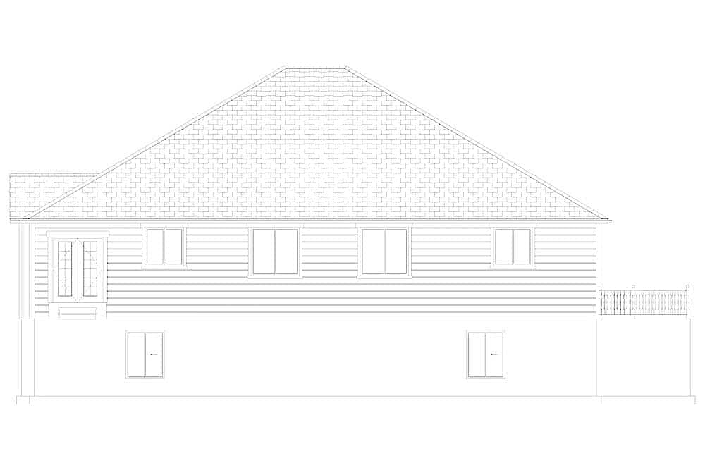 Home Plan Rear Elevation of this 3-Bedroom,2244 Sq Ft Plan -187-1163