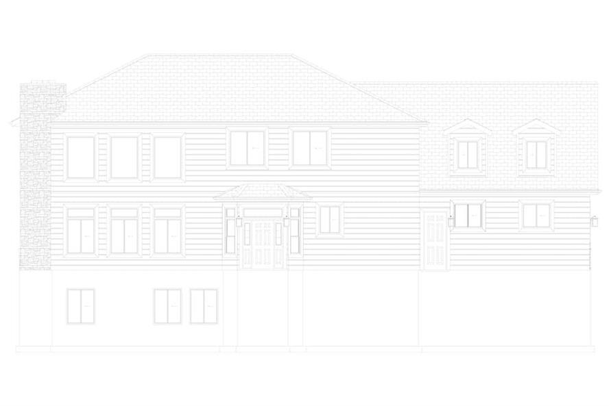 Home Plan Rear Elevation of this 1-Bedroom,3341 Sq Ft Plan -187-1170
