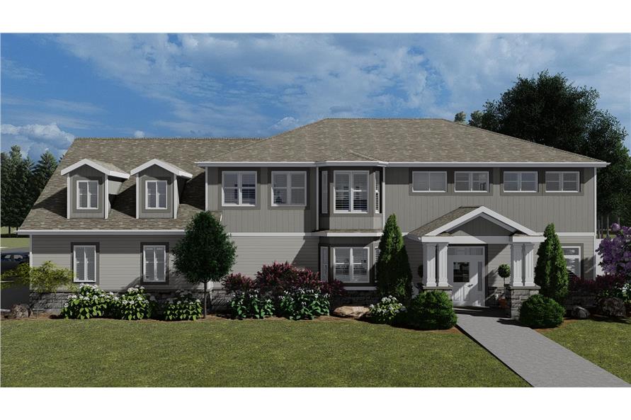 187-1170: Home Plan Rendering-Front View