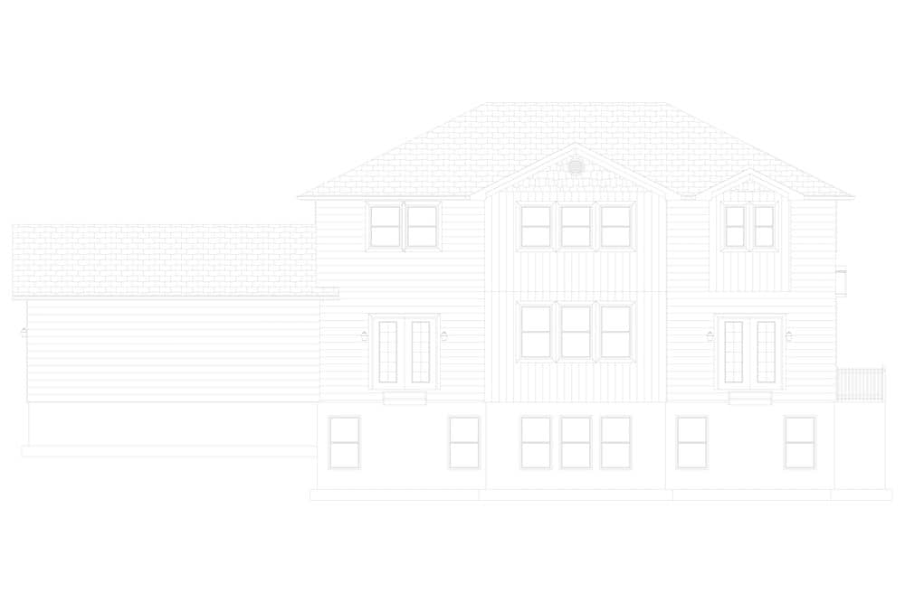Home Plan Rear Elevation of this 4-Bedroom,3223 Sq Ft Plan -187-1171