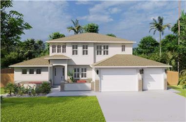 Florida Style Home Plan - 5 Bedrms, 3.5 Baths - 3859 Sq Ft - #187-1179
