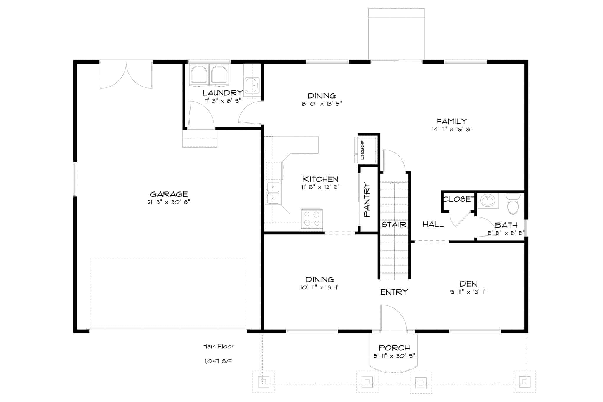 Main Level of Country Plan #187-1181