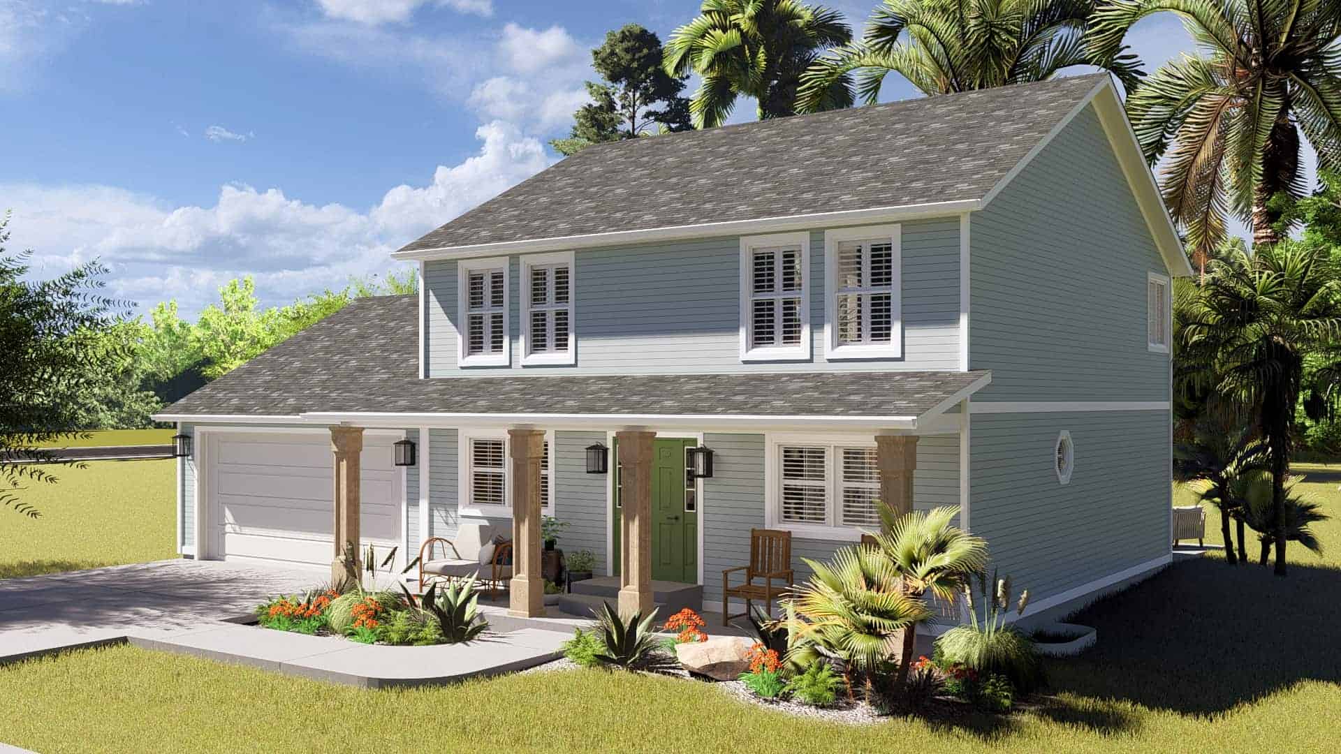 Front View of this 5-Bedroom,2025 Sq Ft Plan -187-1181
