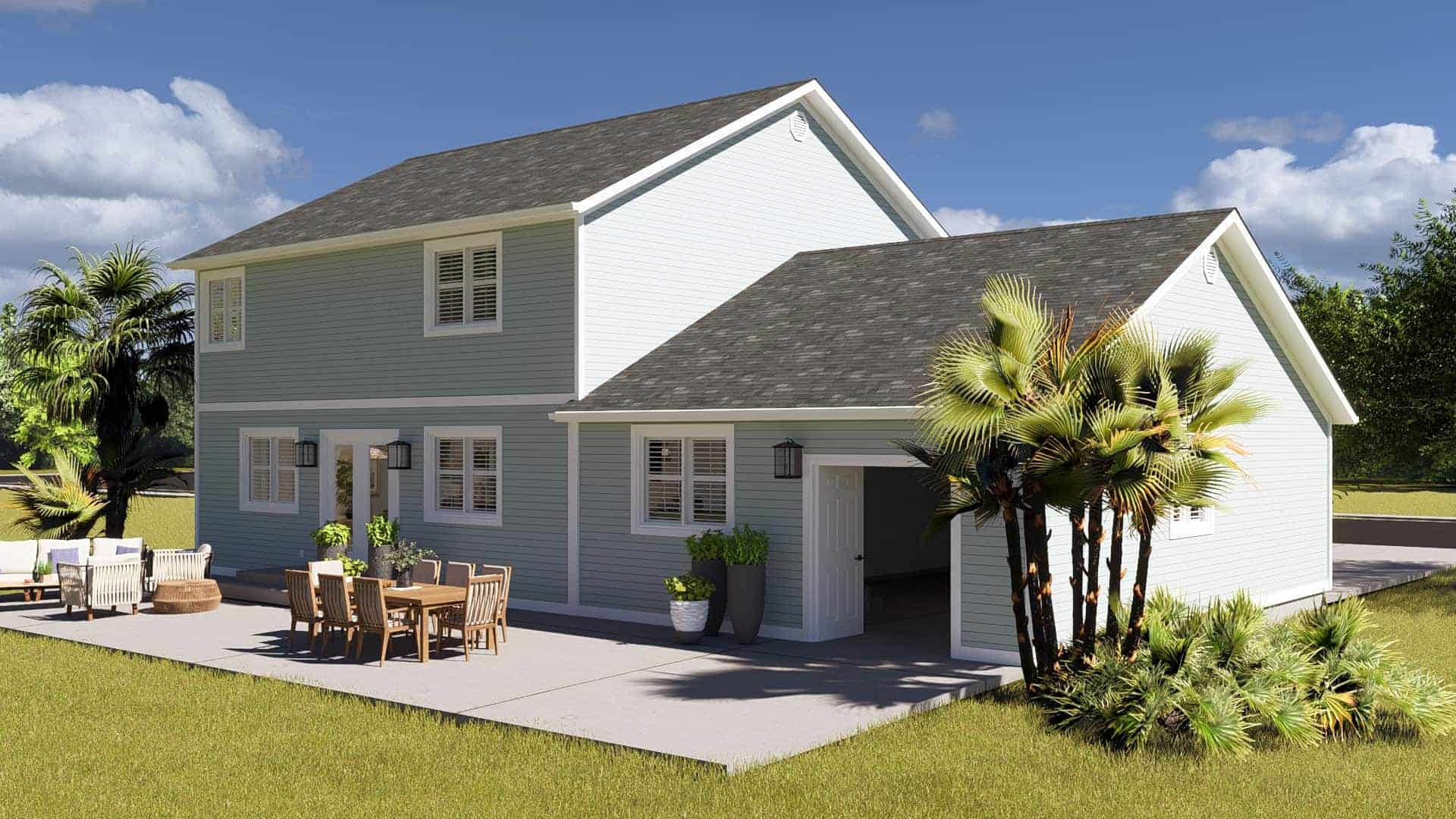 Rear View of this 5-Bedroom,2025 Sq Ft Plan -187-1181