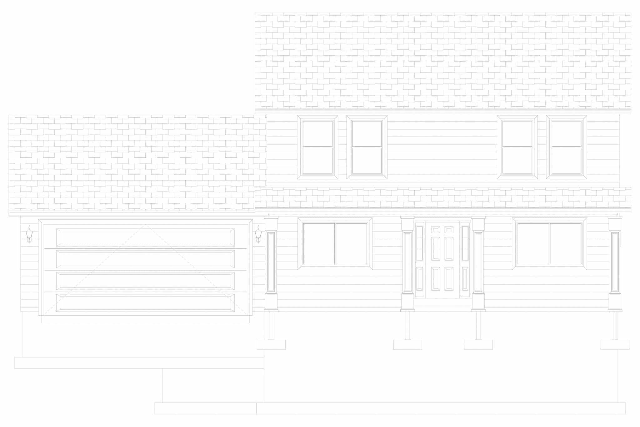Home Plan Front Elevation of this 5-Bedroom,2025 Sq Ft Plan -187-1181