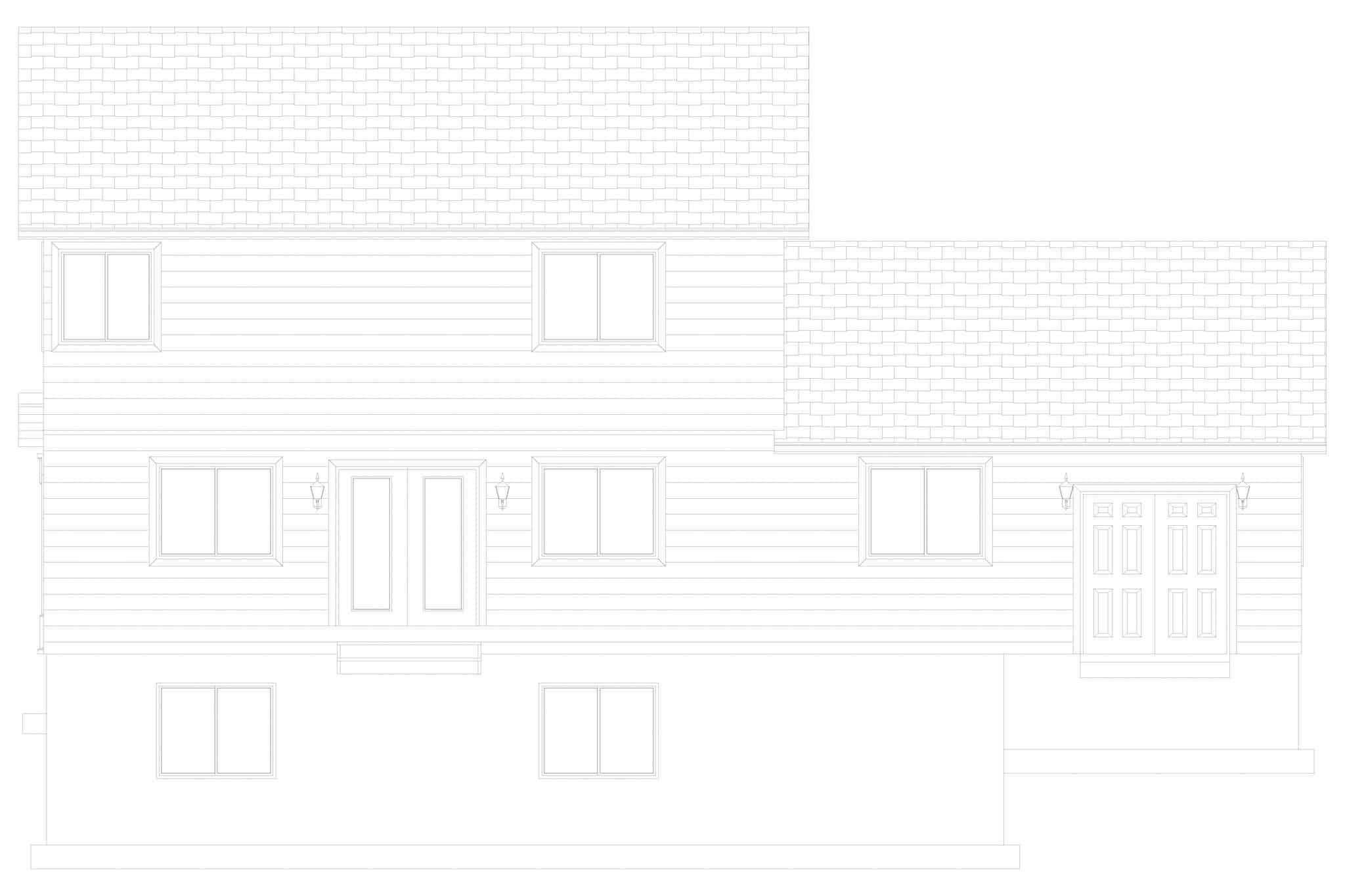 Home Plan Rear Elevation of this 5-Bedroom,2025 Sq Ft Plan -187-1181