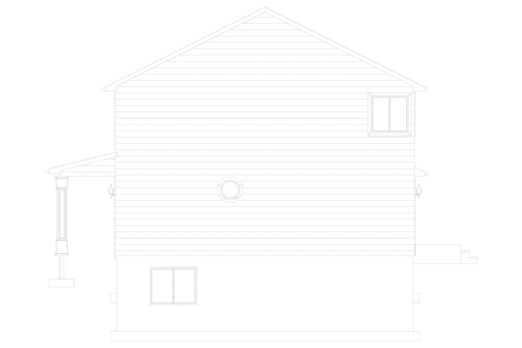 Home Plan Right Elevation of this 5-Bedroom,2025 Sq Ft Plan -187-1181