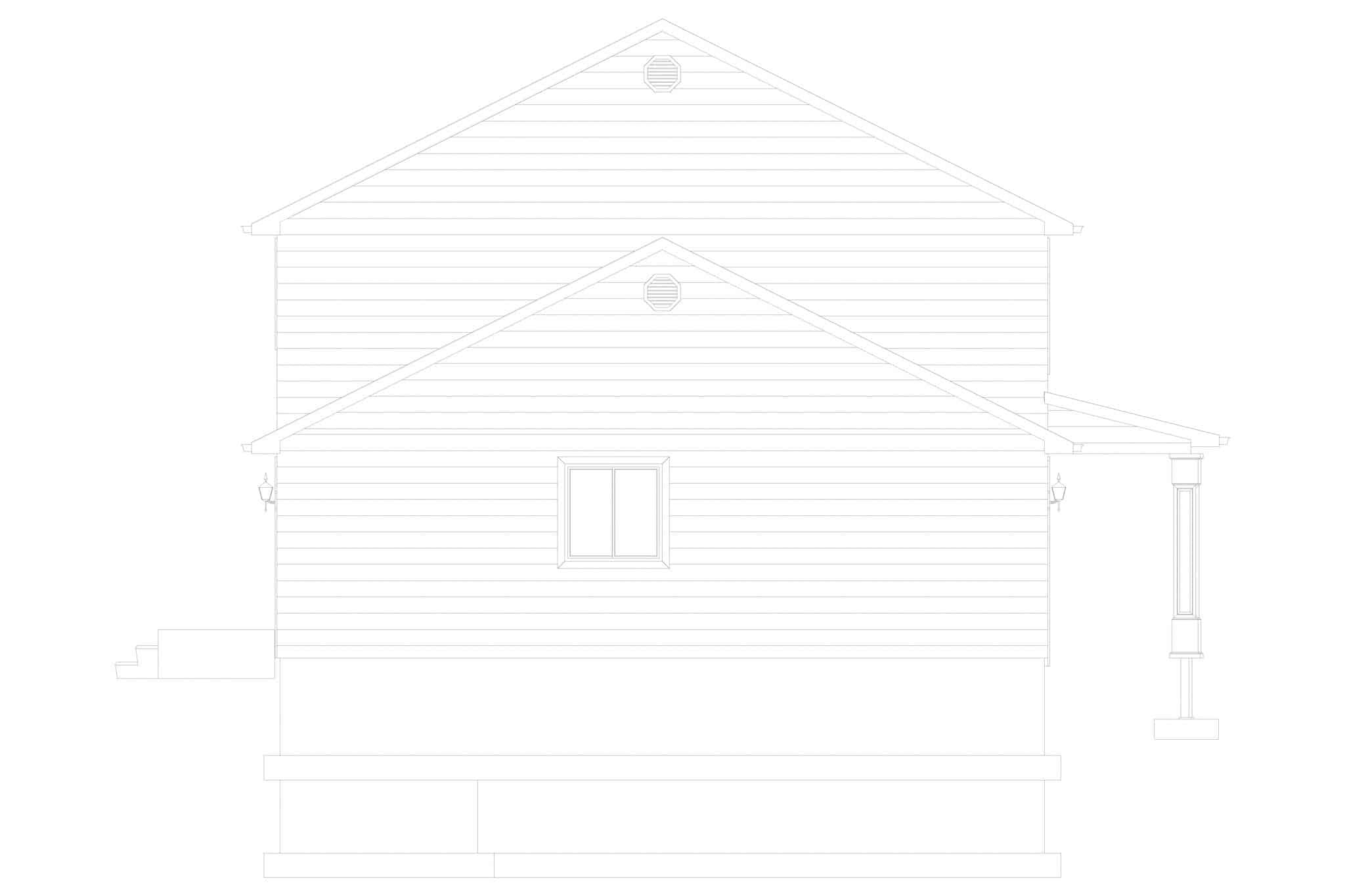 Home Plan Left Elevation of this 5-Bedroom,2025 Sq Ft Plan -187-1181