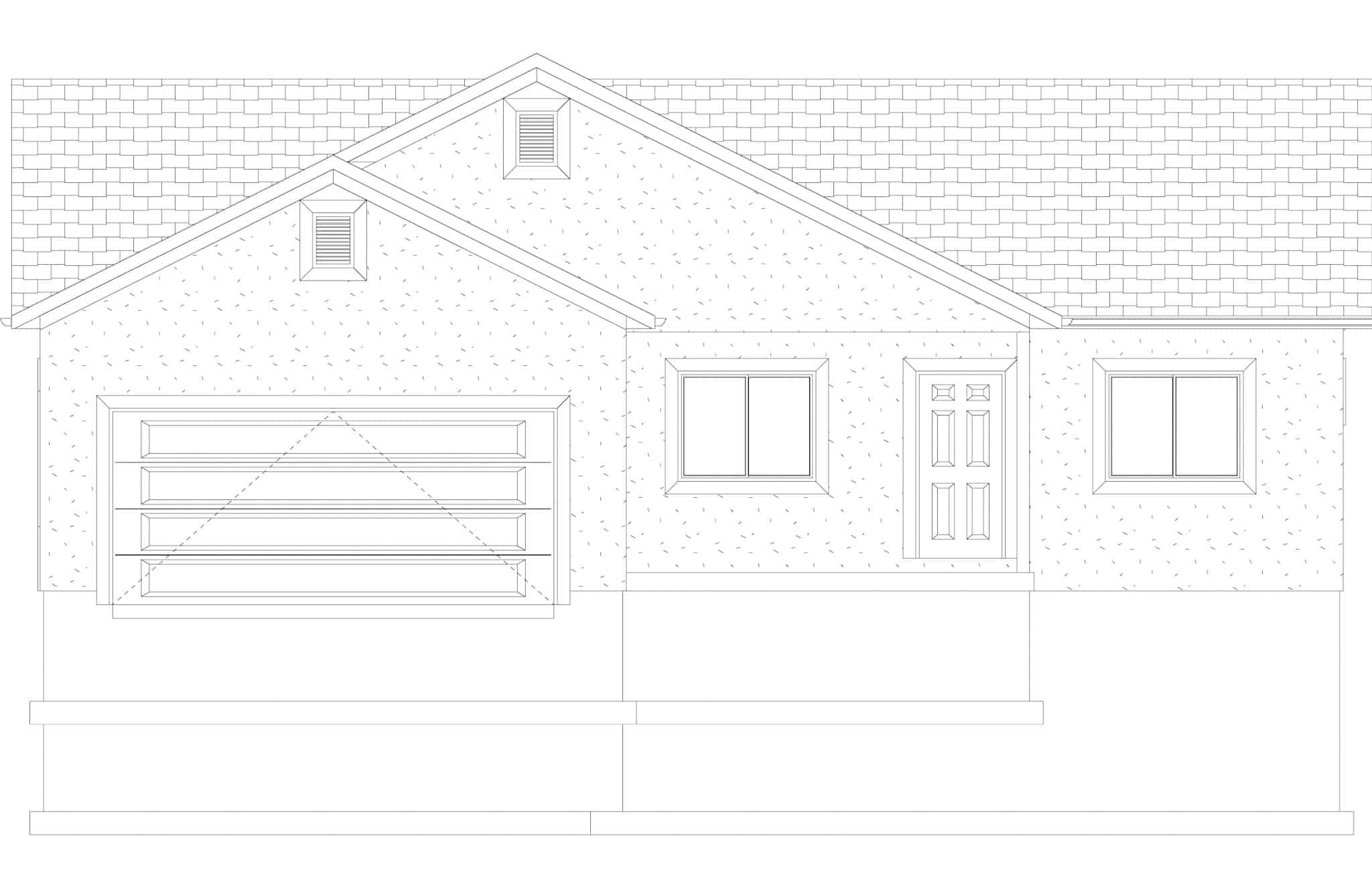 Home Plan Front Elevation of this 5-Bedroom,1280 Sq Ft Plan -187-1182