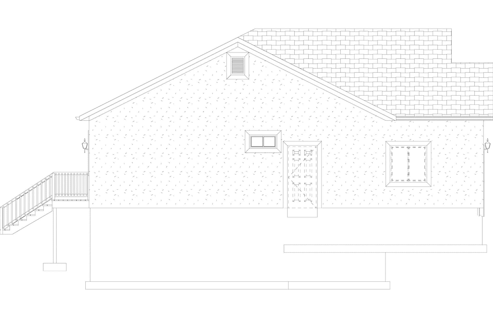 Home Plan Left Elevation of this 5-Bedroom,1280 Sq Ft Plan -187-1182