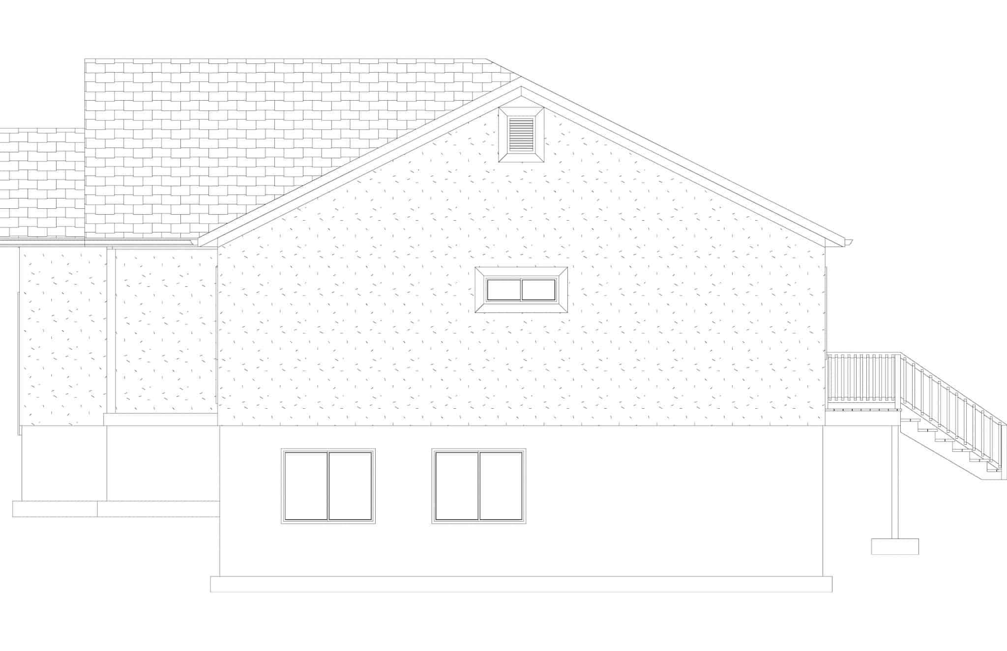 Home Plan Right Elevation of this 5-Bedroom,1280 Sq Ft Plan -187-1182