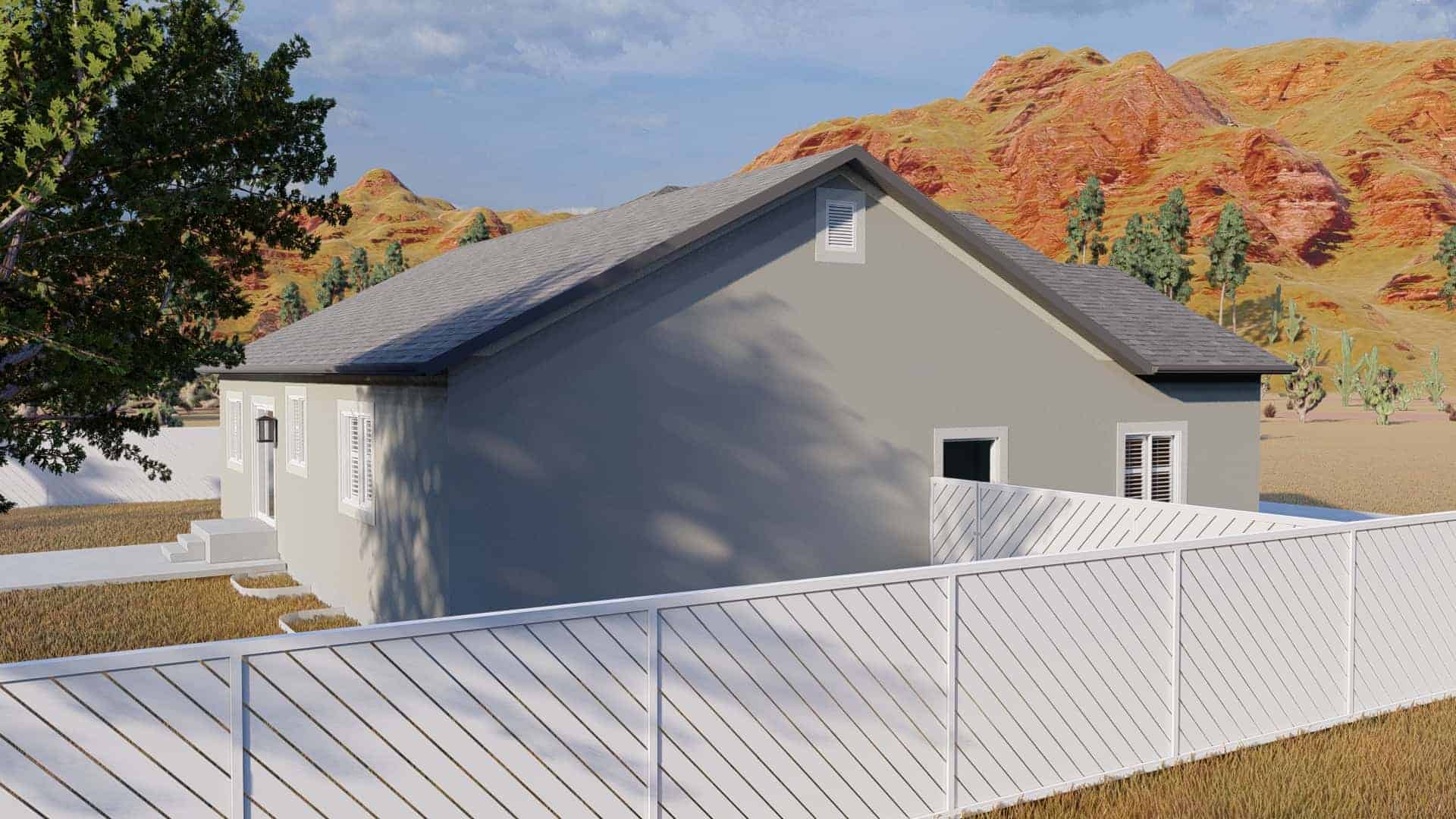 Rear View of this 5-Bedroom,1280 Sq Ft Plan -187-1182