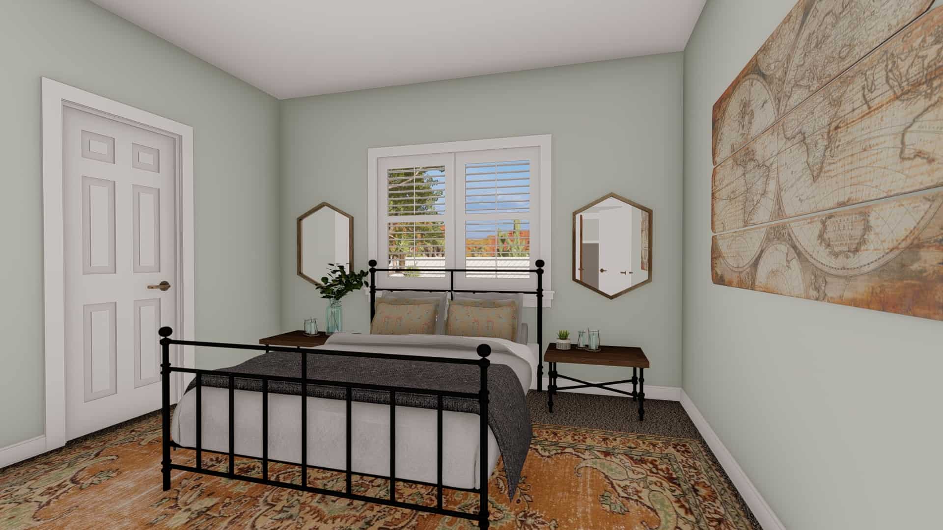 Master Bedroom of this 5-Bedroom,1280 Sq Ft Plan -187-1182