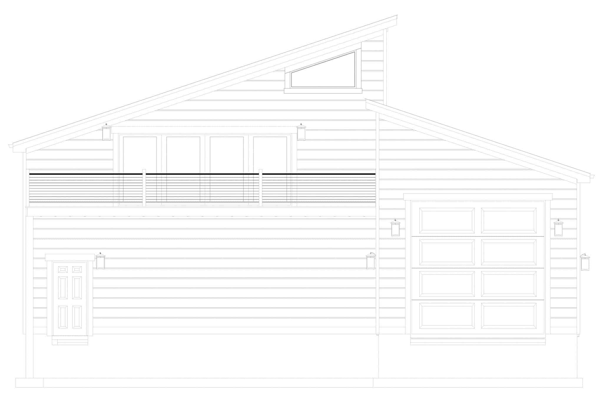 Home Plan Rear Elevation of this 1-Bedroom,2597 Sq Ft Plan -187-1189