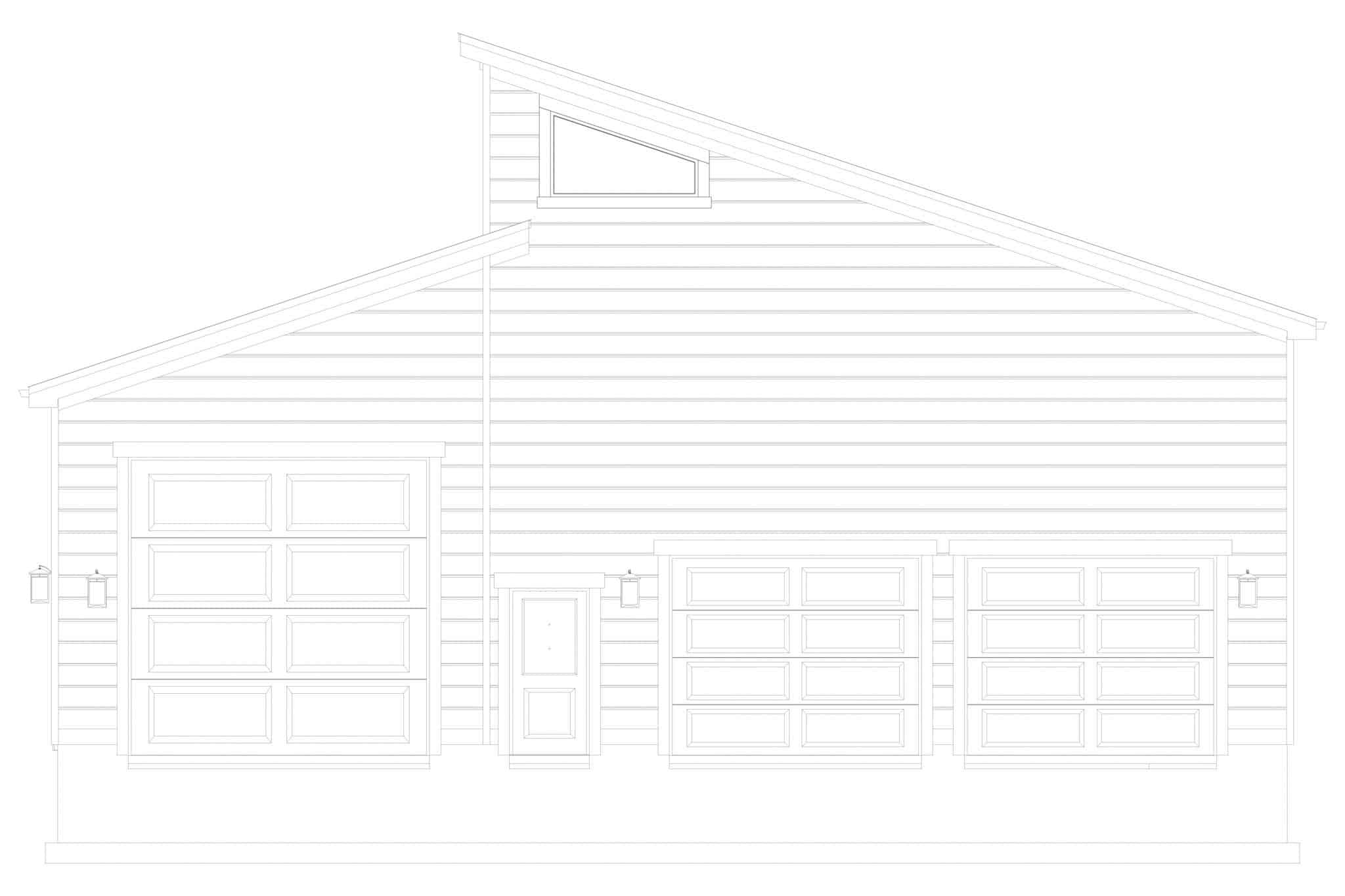 Home Plan Front Elevation of this 1-Bedroom,2597 Sq Ft Plan -187-1189