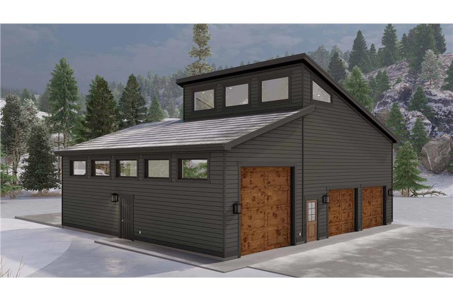 Studio Garage with 3-Car, 1 Bedrm, 1688 Sq Ft | Plan #187-1189
